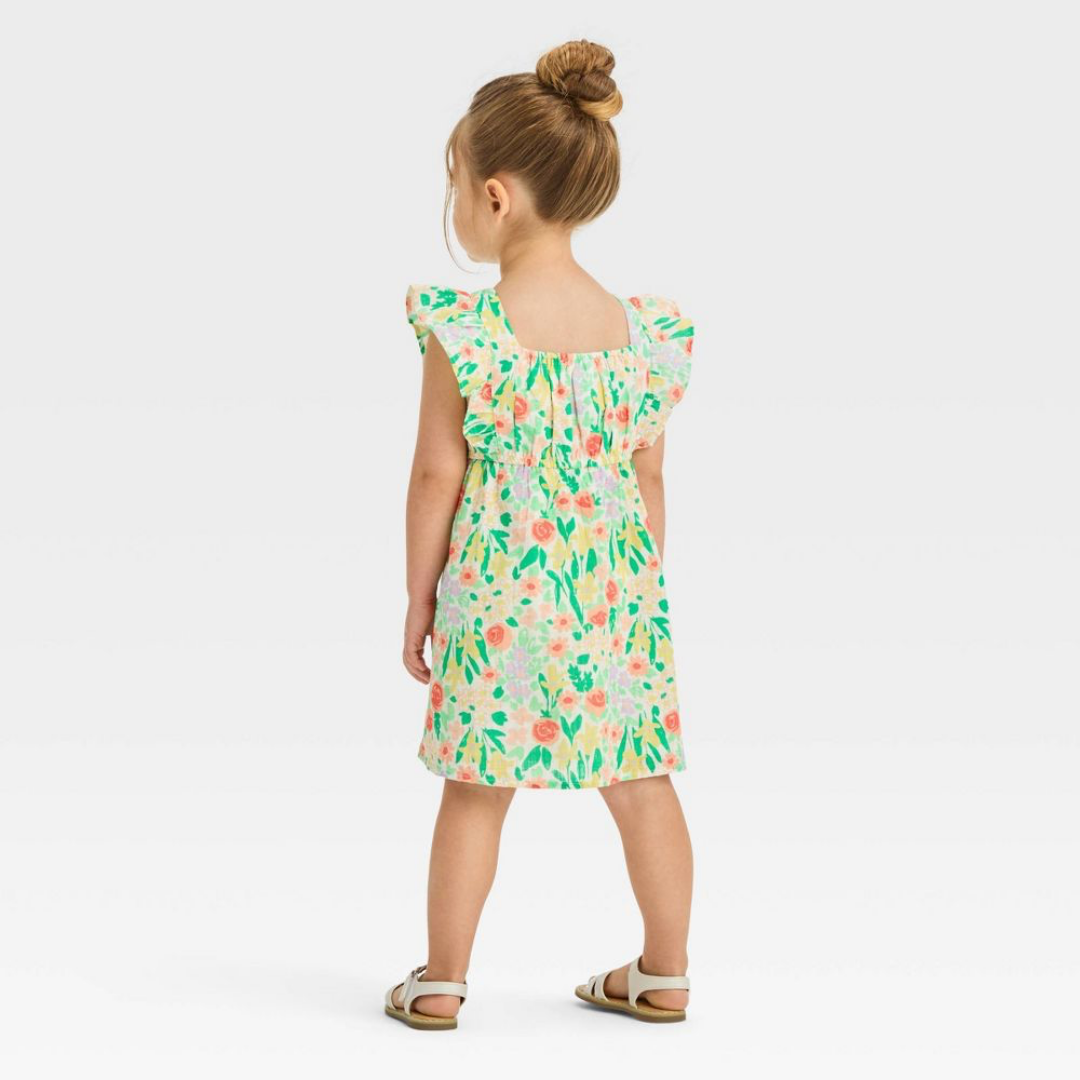 VESTIDO FLORES VERDE TODDLER