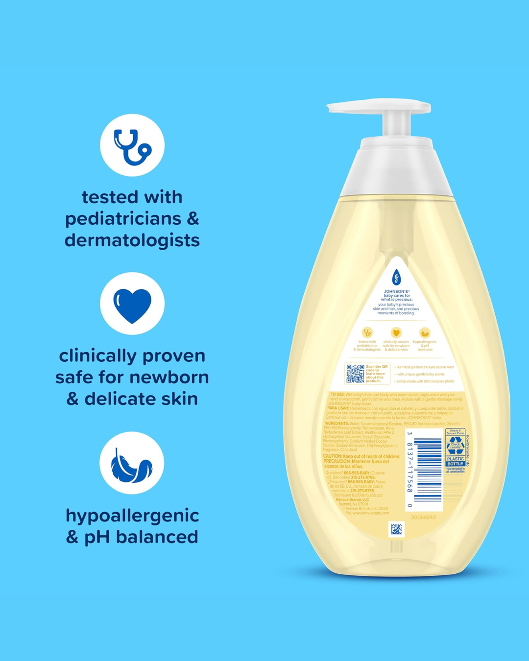 JOHNSONS HEAD TO TOE WASH Y CHAMPOO 800ML