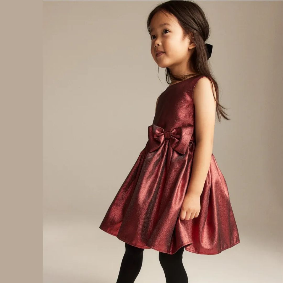VESTIDO MANGA CORTA ROJO H&M