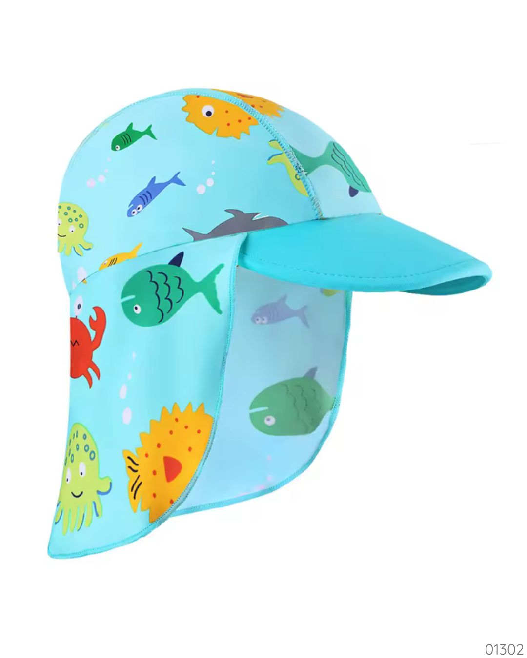 GORRO UPF 50+ AZUL PECES