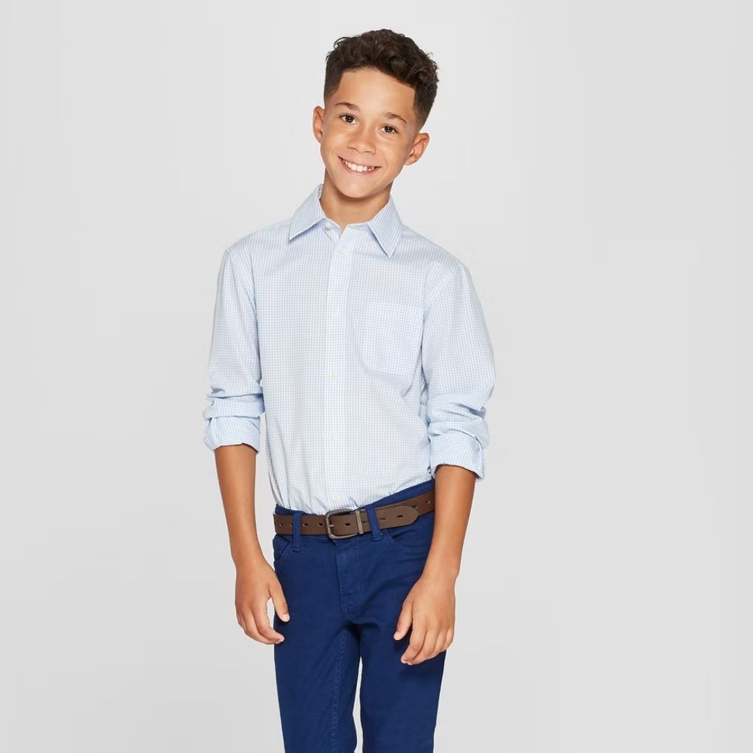 CAMISA FORMAL AZUL CUADRICULADA