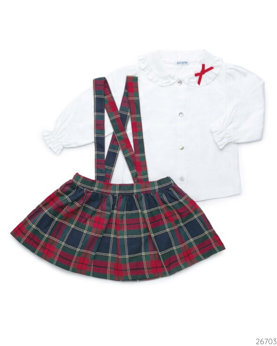CONJUNTO 2 PZS FALDA TIRANTES CUADROS