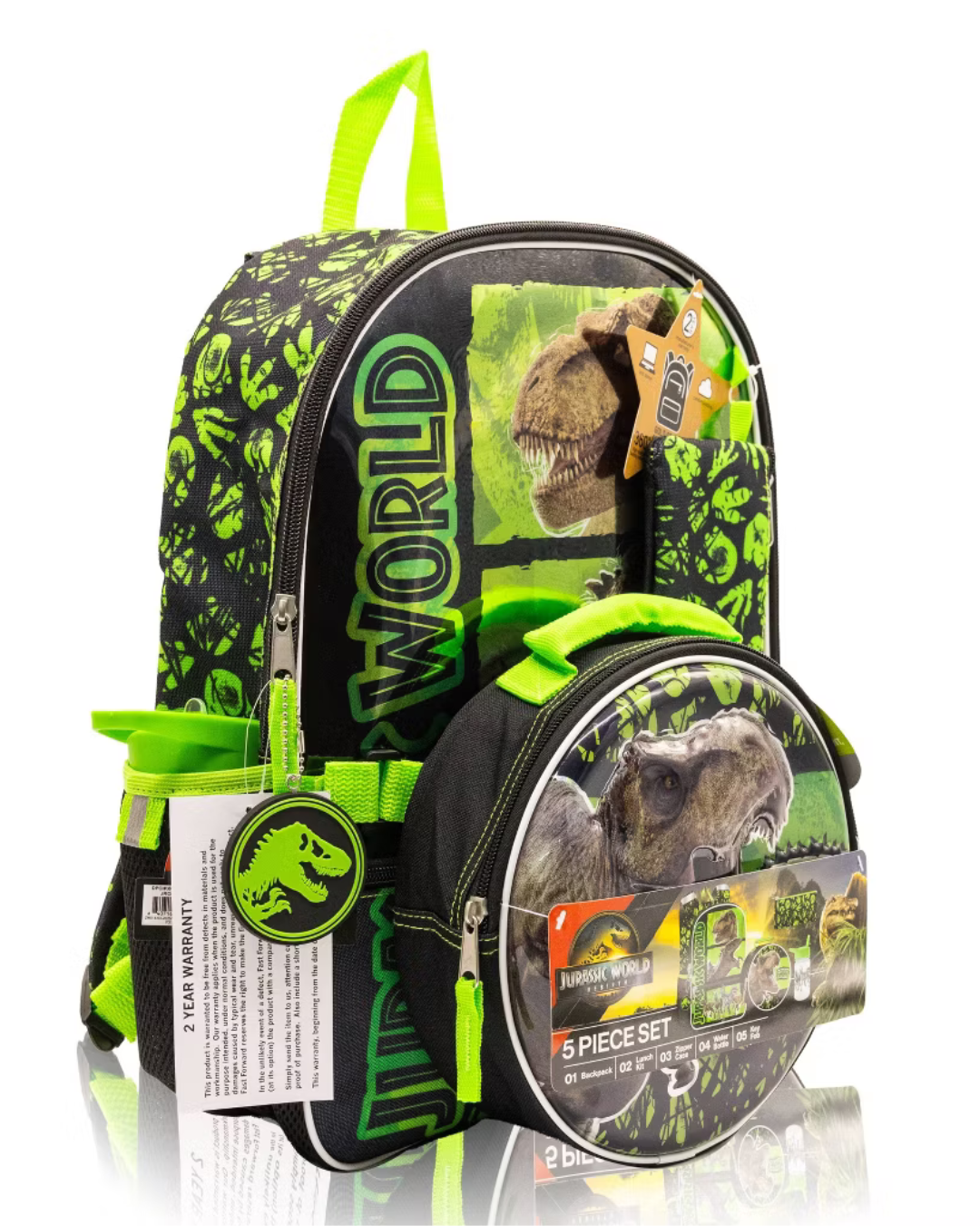 SET MOCHILA JURASSIC 5 PZS