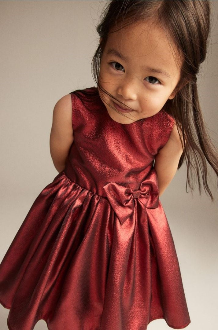 VESTIDO MANGA CORTA ROJO H&M