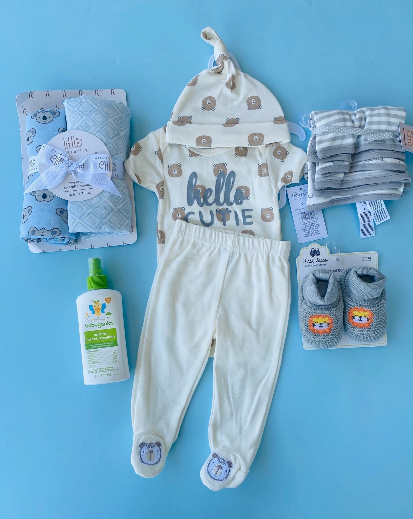 TRAJE BEBE NIÑO 3 PIEZAS DE OSITO BLANCO