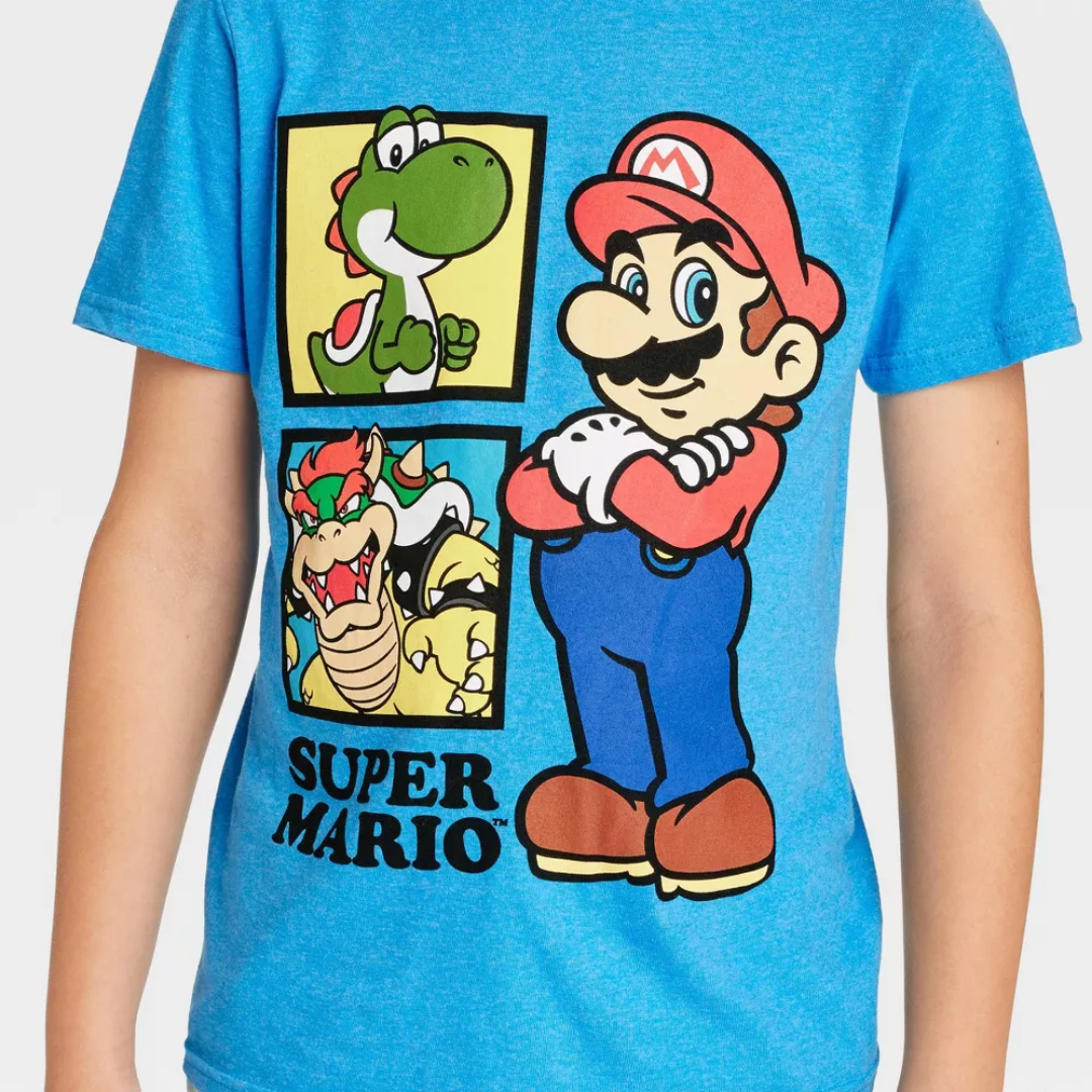 CAMISA AZUL SUPER MARIO