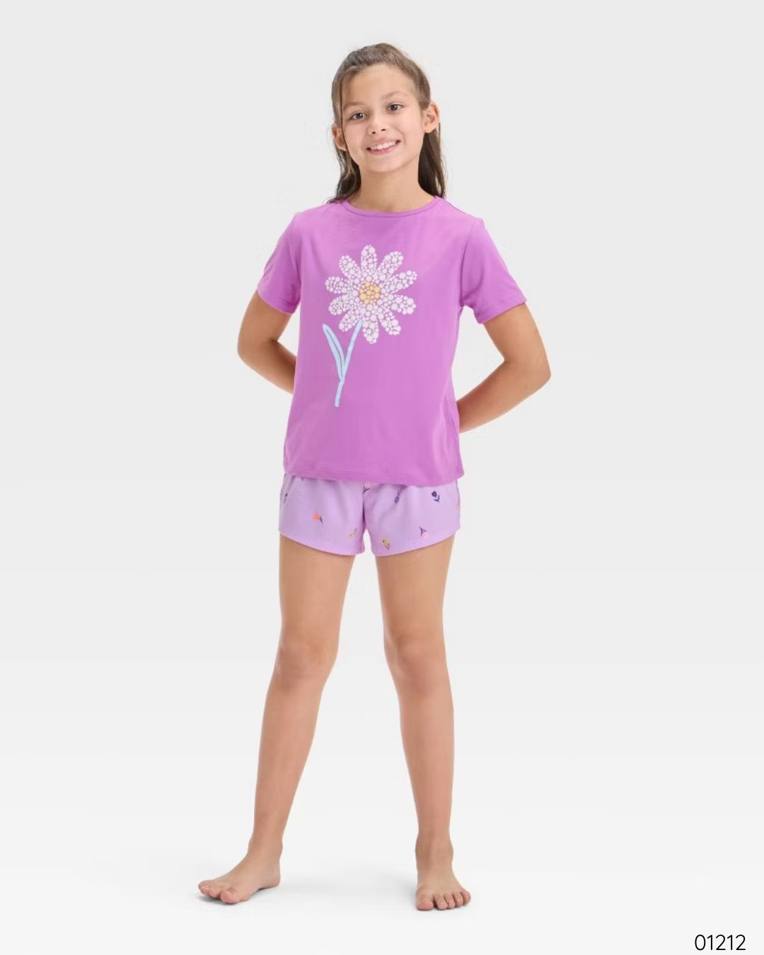PIJAMA MORADA FLOR 3 PZS