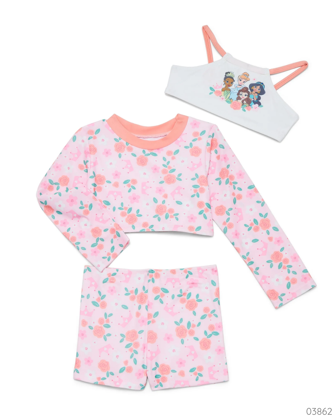 TRAJE BAÑO PRINCESAS 3 PZS