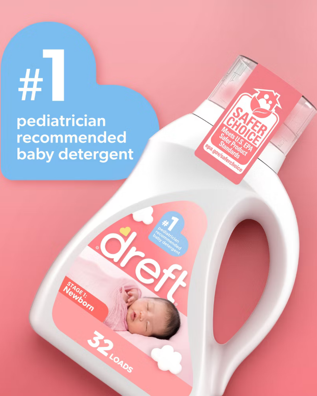 DETERGENTE DREFT 32 LAVADAS NEWBORN ETAPA 1