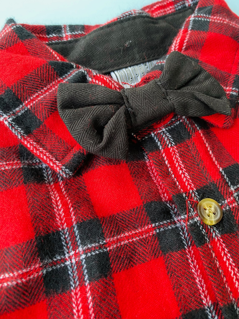 TRAJE FORMAL ROJO Y NEGRO CON CORBATIN