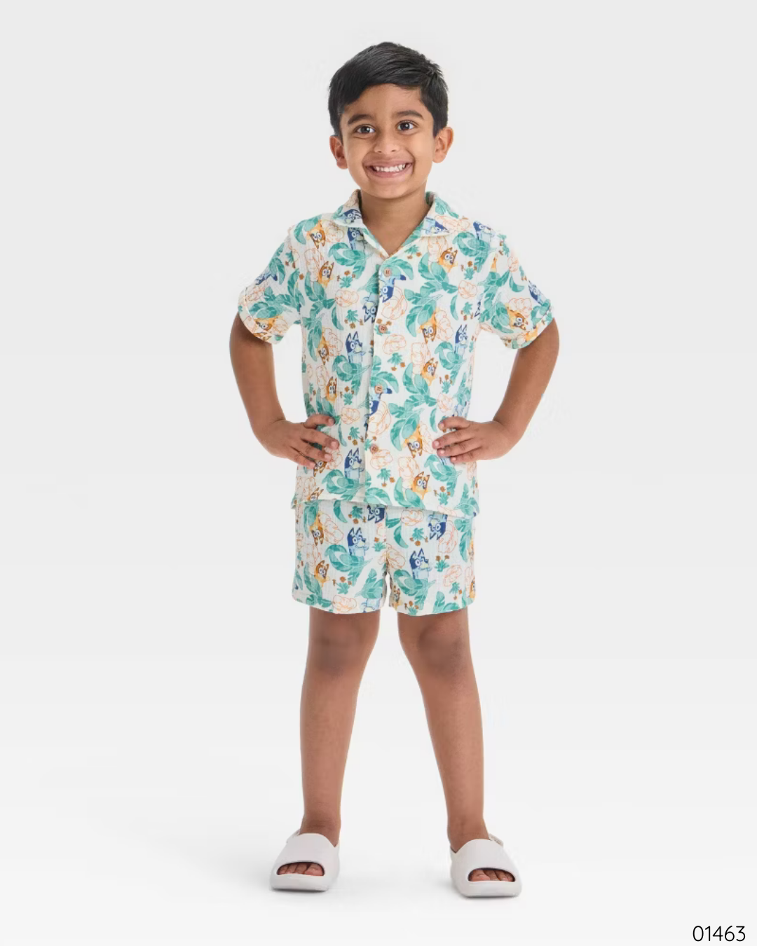 TRAJE BLUEY SHORT CON PALMERAS
