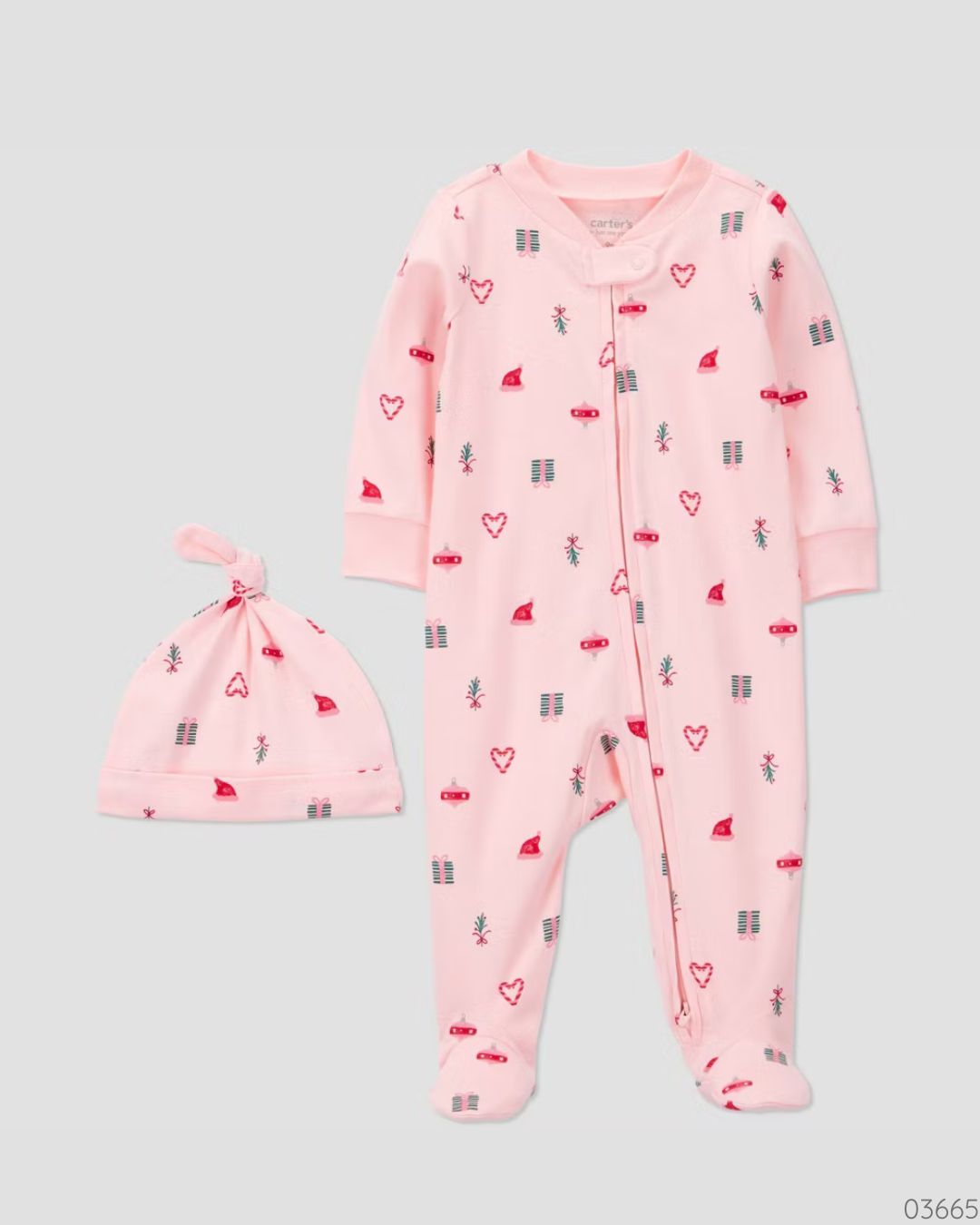 PIJAMA CORAZONES CON GORRO