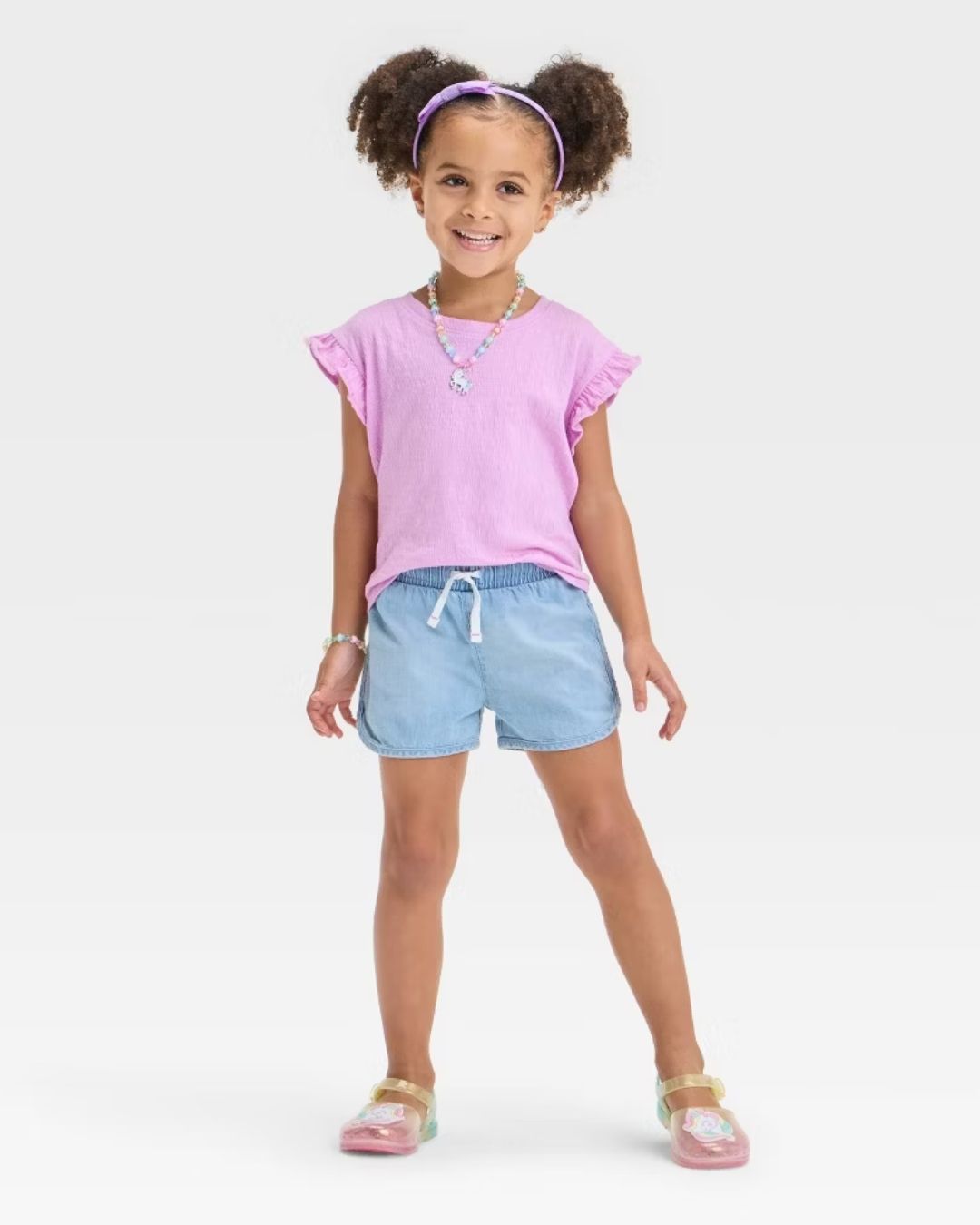 SHORT AZUL CLARO CAT & JACK CORDONES