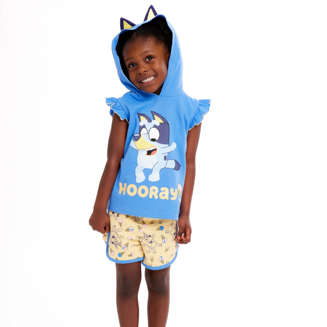 TRAJE 2 PZS NIÑA BLUEY HOORAY