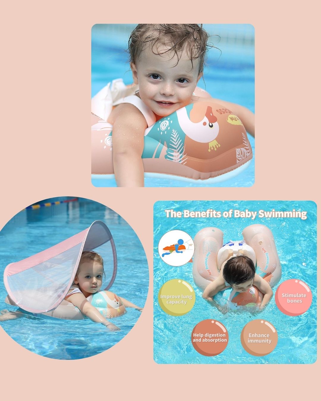 FLOTADOR BABY SWIMMING CISNE