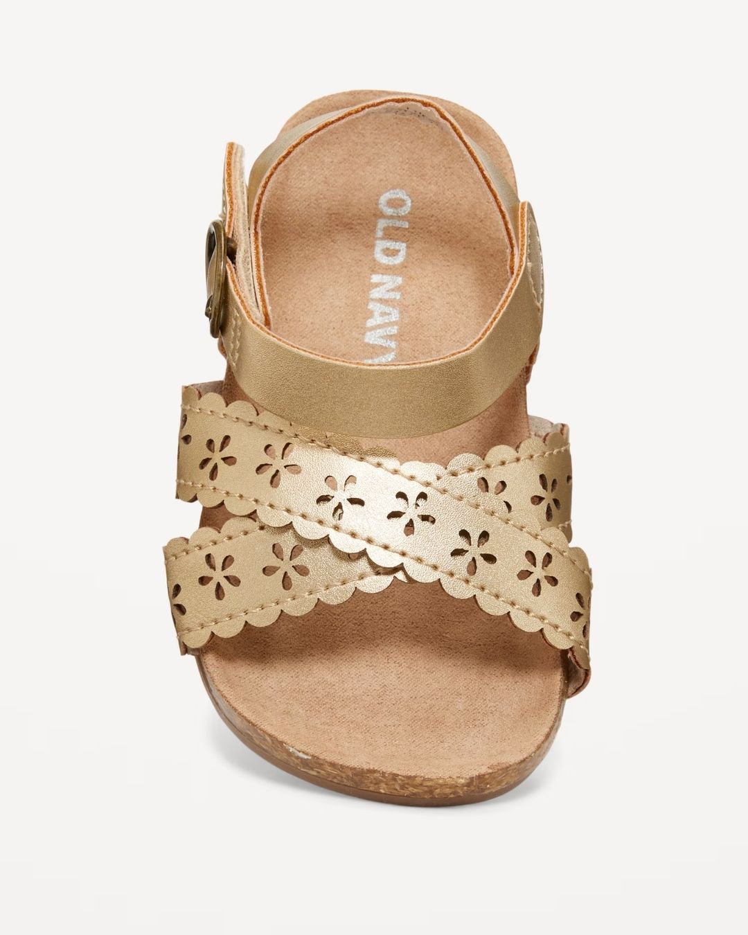 SANDALIAS DORADAS OLD NAVY FLORECITAS