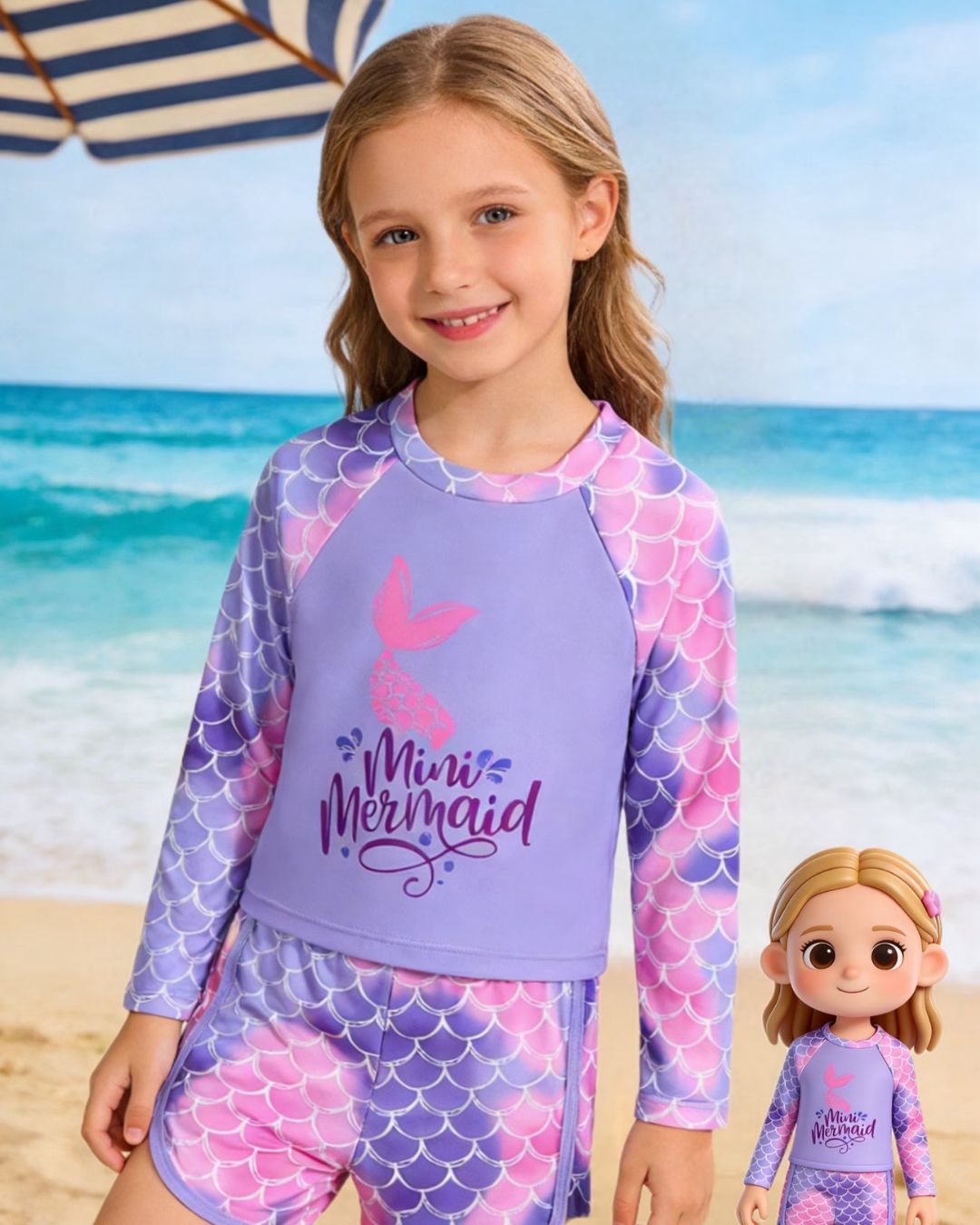 TRAJE BAÑO MINI MERMAID