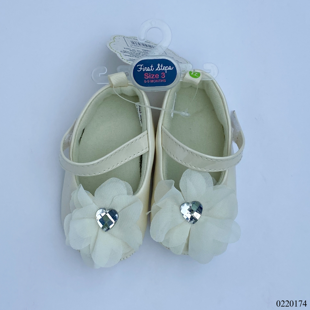 ZAPATOS NIÑA FLOR CORAZON BEIGE