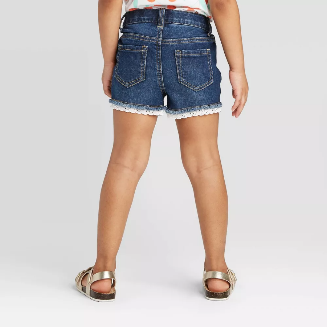 SHORT JEAN NIÑA ENCAJE ABAJO