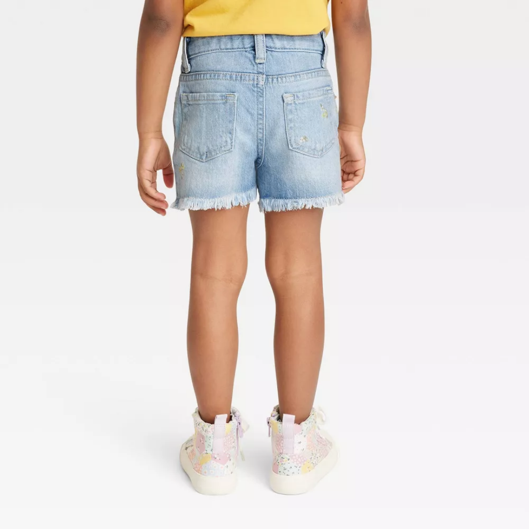 SHORT JEAN FLORES BORDADAS