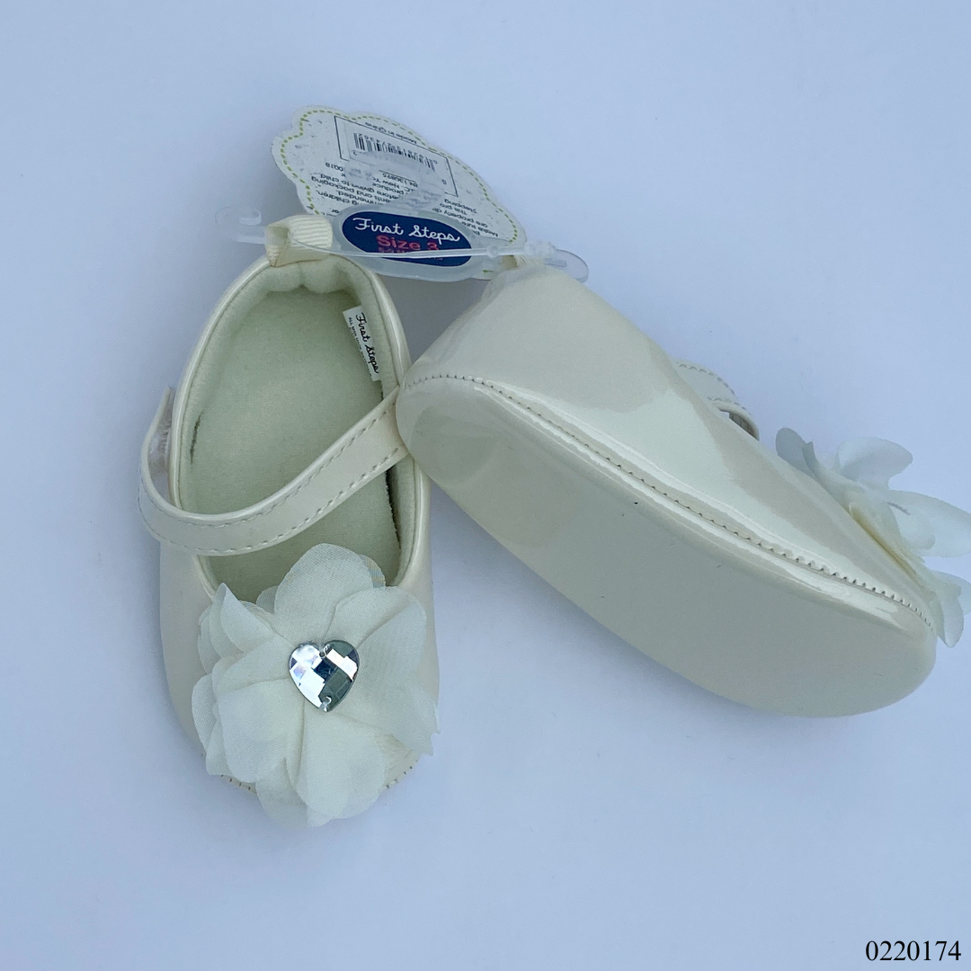 ZAPATOS NIÑA FLOR CORAZON BEIGE
