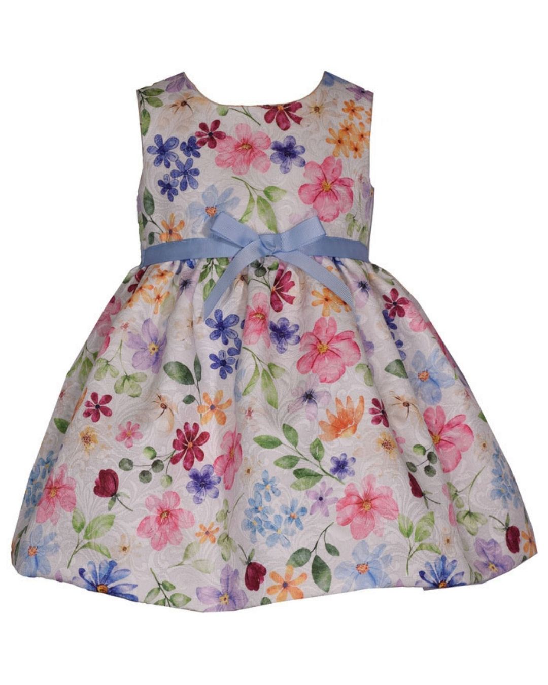 VESTIDO FLOREADO CHALECO AZUL