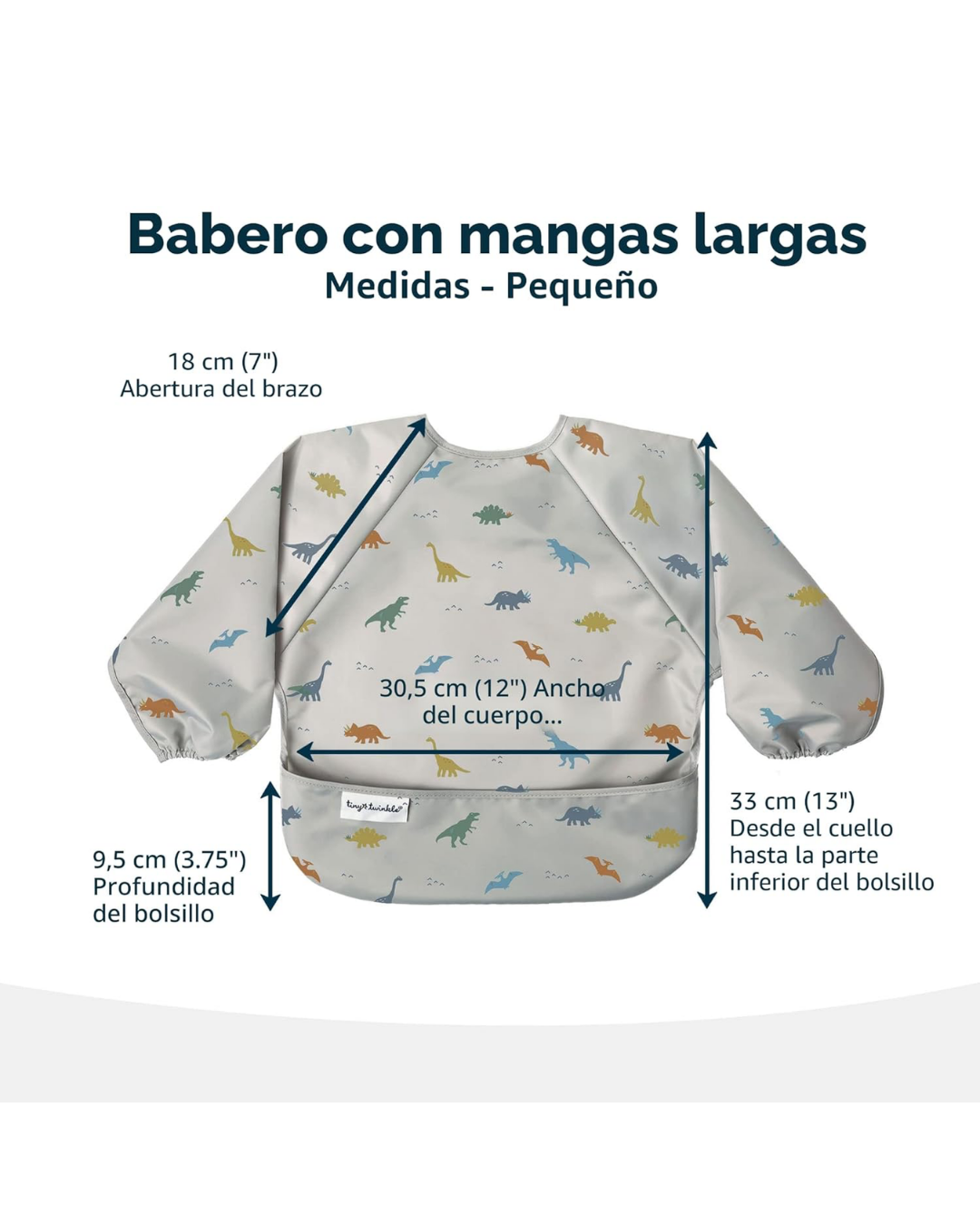 BABERO DE ALIMENTACION DINOS CON MANGA