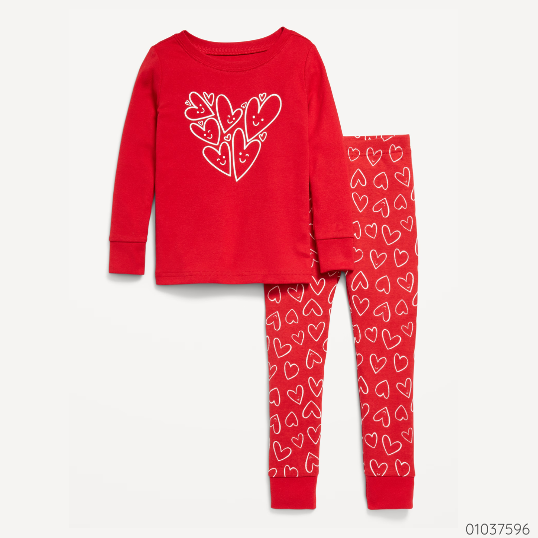 PIJAMA DE CORAZONES ROJA