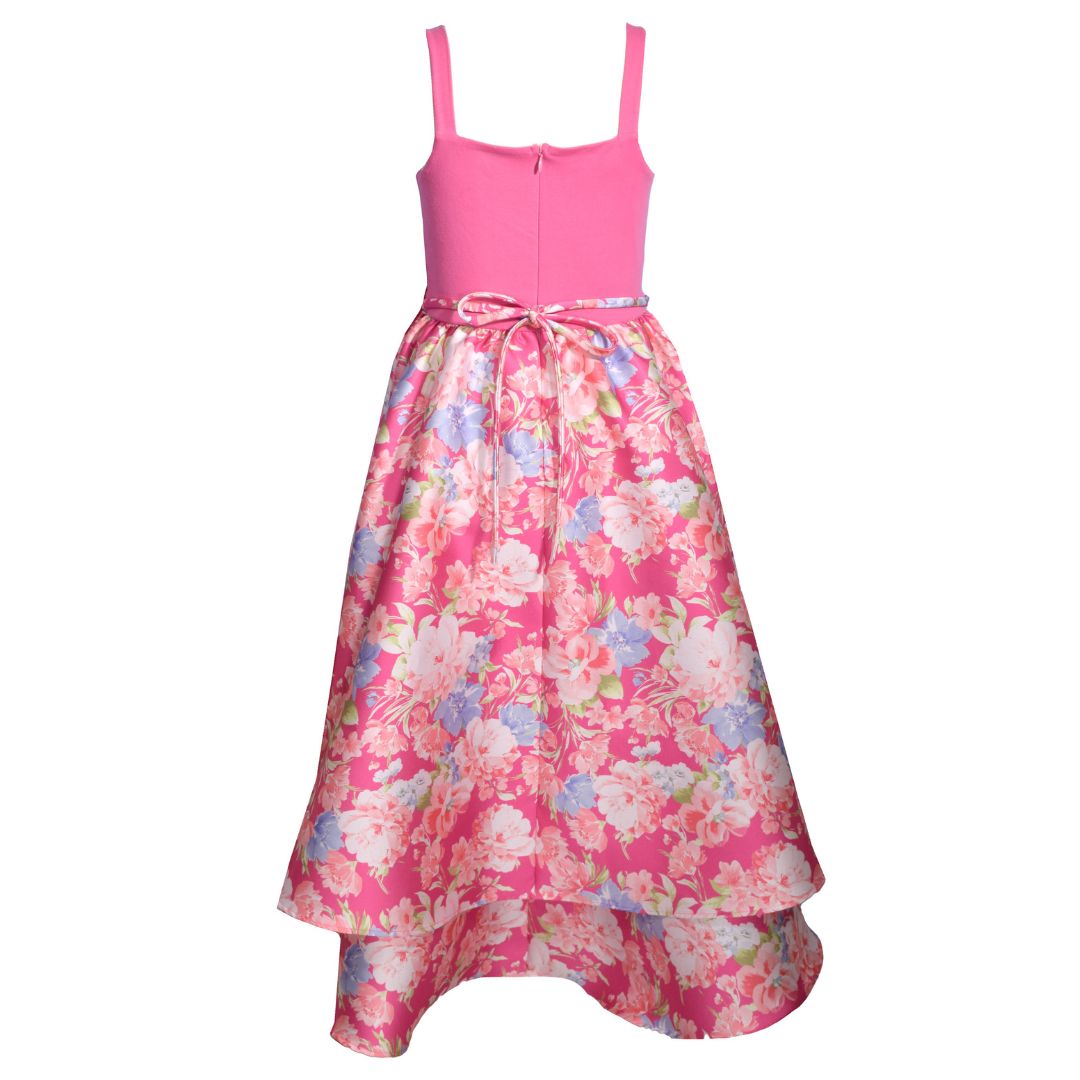 VESTIDO ELEGANTE ROSADO/FLOREADO