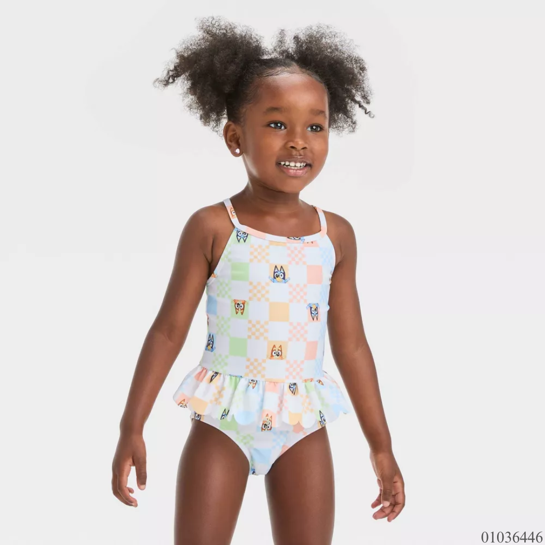 TRAJE BAÑO 2PZS BLUEY BLANCO NIÑA