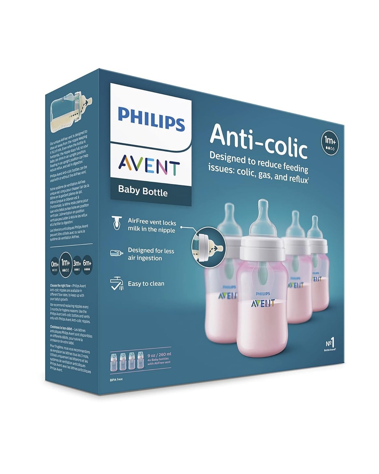 PEPES AVENT ANTICOLICOS 4UND 9OZ ROSADO