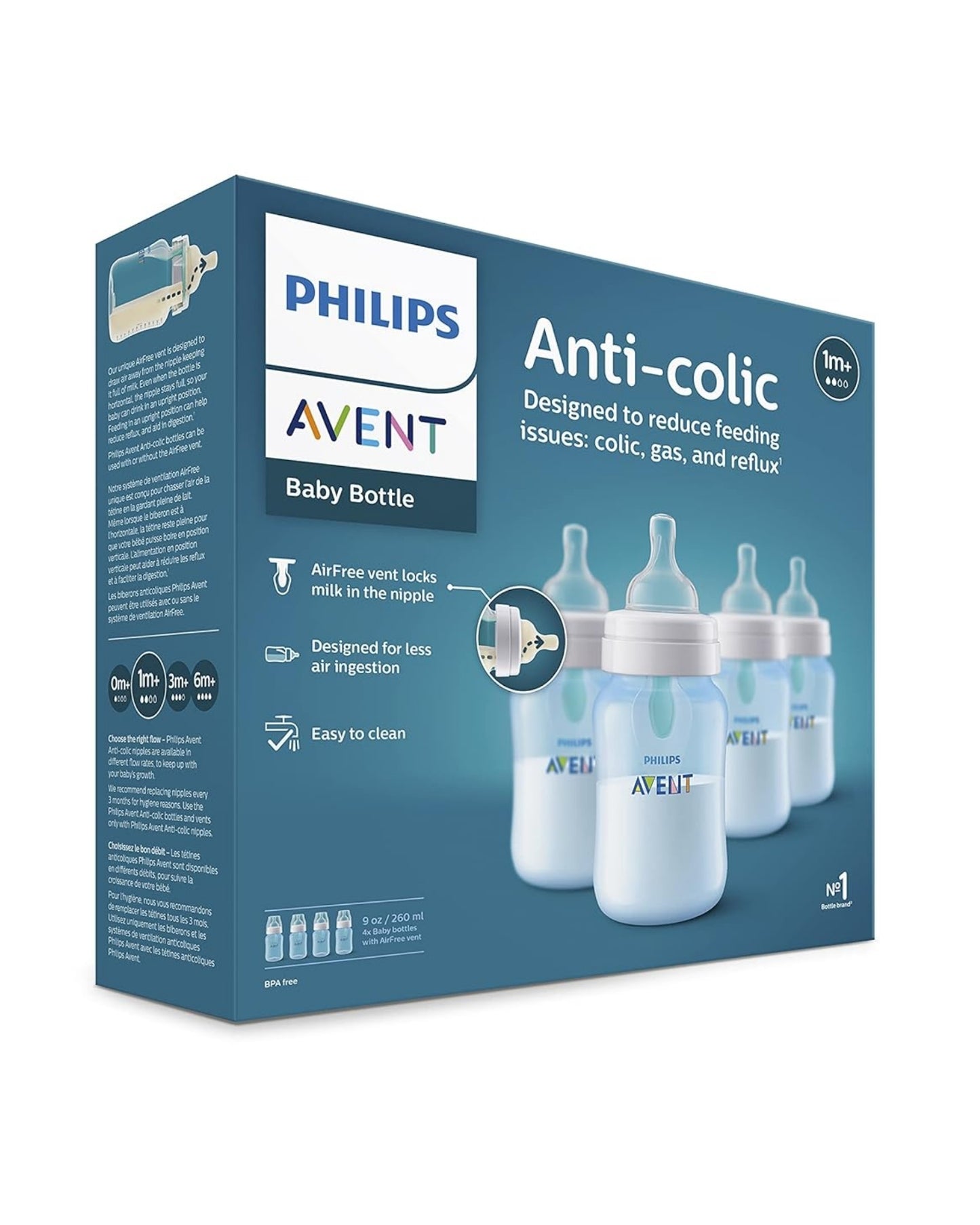 PEPES AVENT ANTICOLICOS 4UND 9OZ AZUL