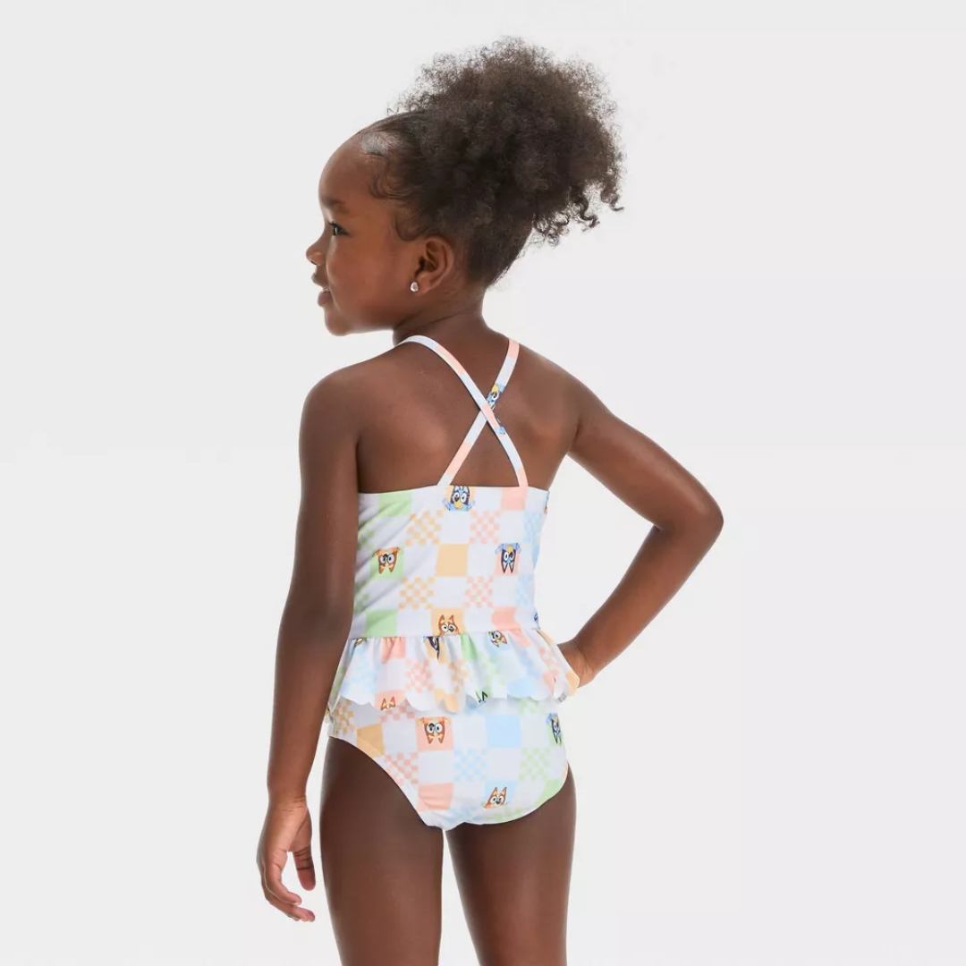 TRAJE BAÑO 2PZS BLUEY BLANCO NIÑA