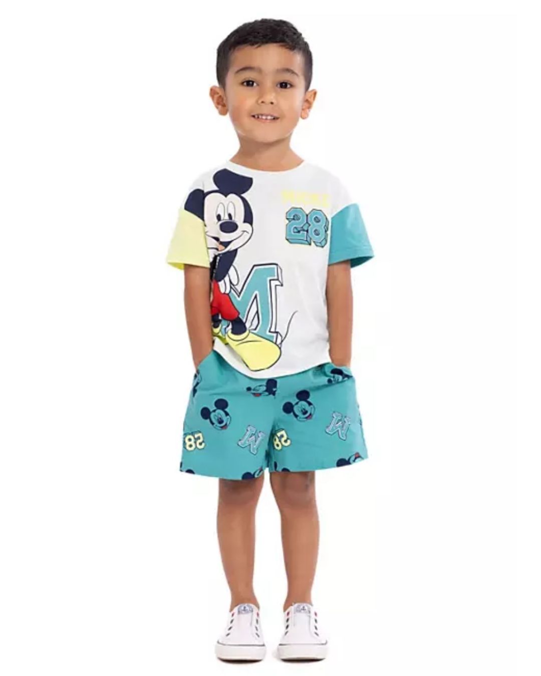 TRAJE 2PZS MICKEY MOUSE SHORT VERDE