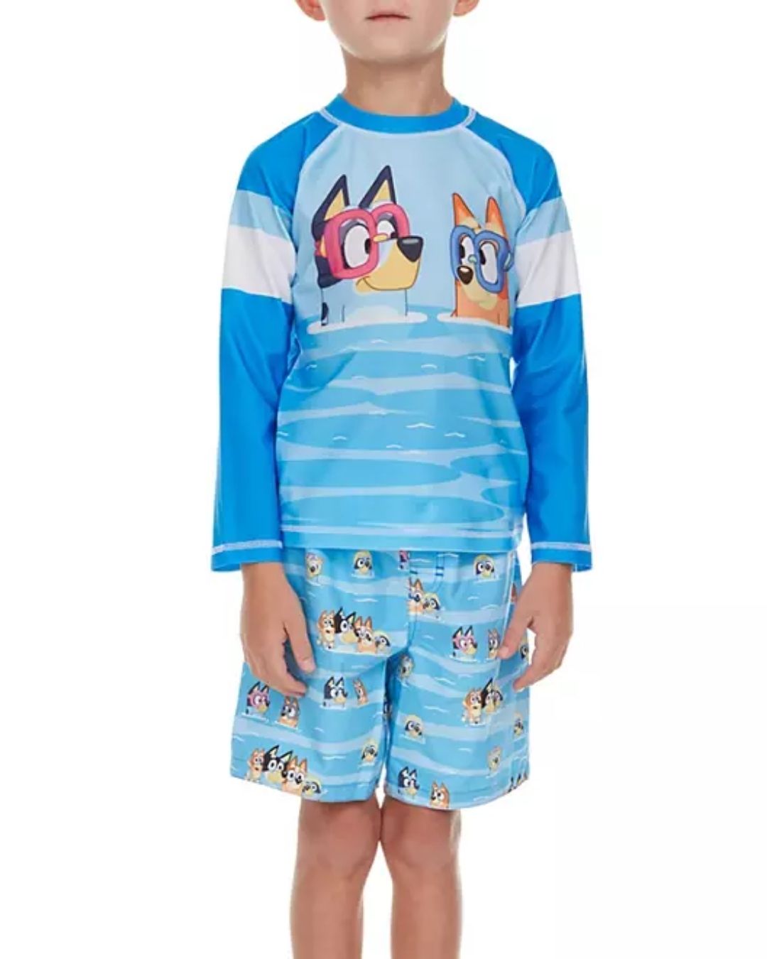 TRAJE BAÑO 2 PZS BLUEY MANGL AZUL CIELO UPF 50+