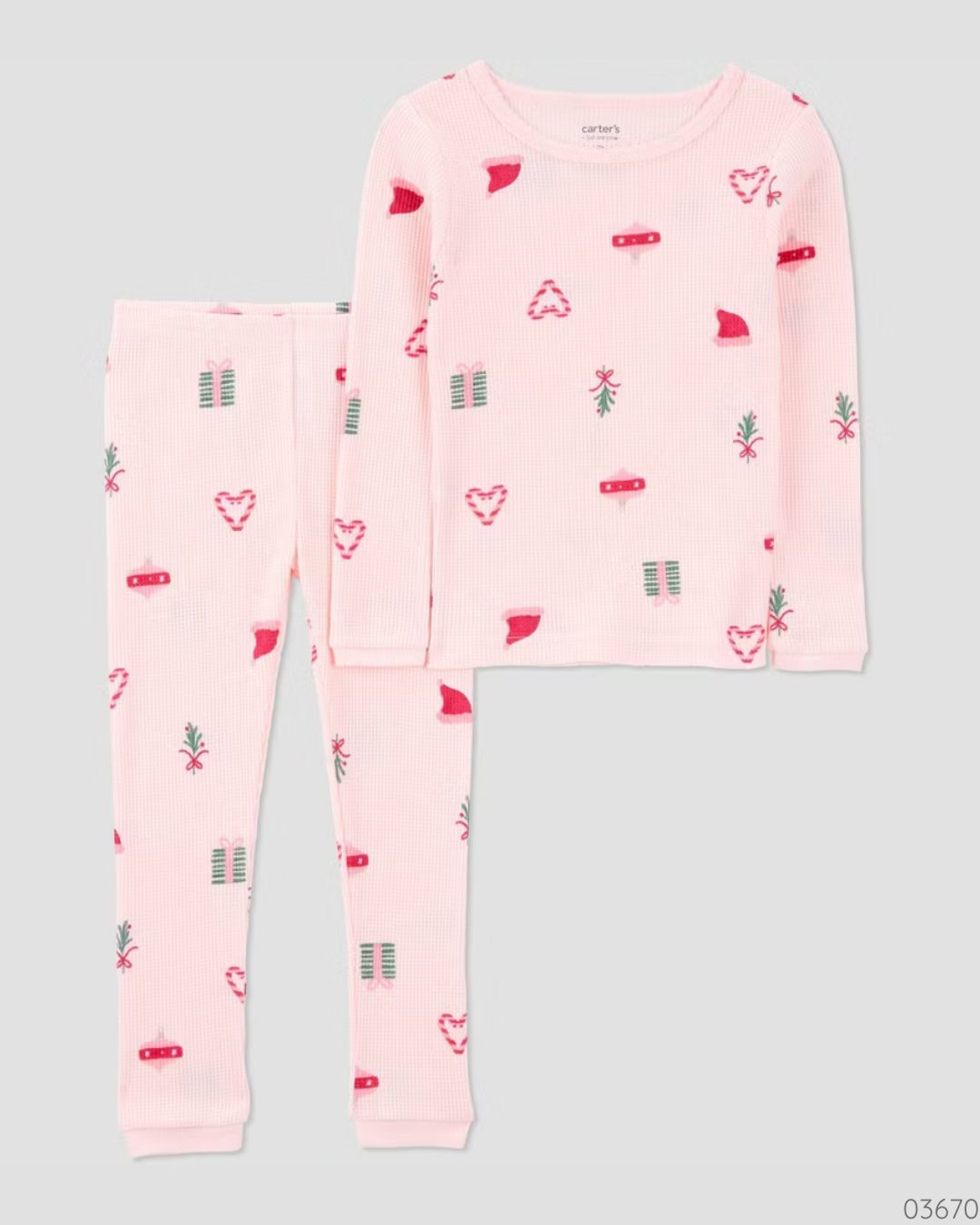 PIJAMA ROSA REGALO Y CORAZON 2 PZS