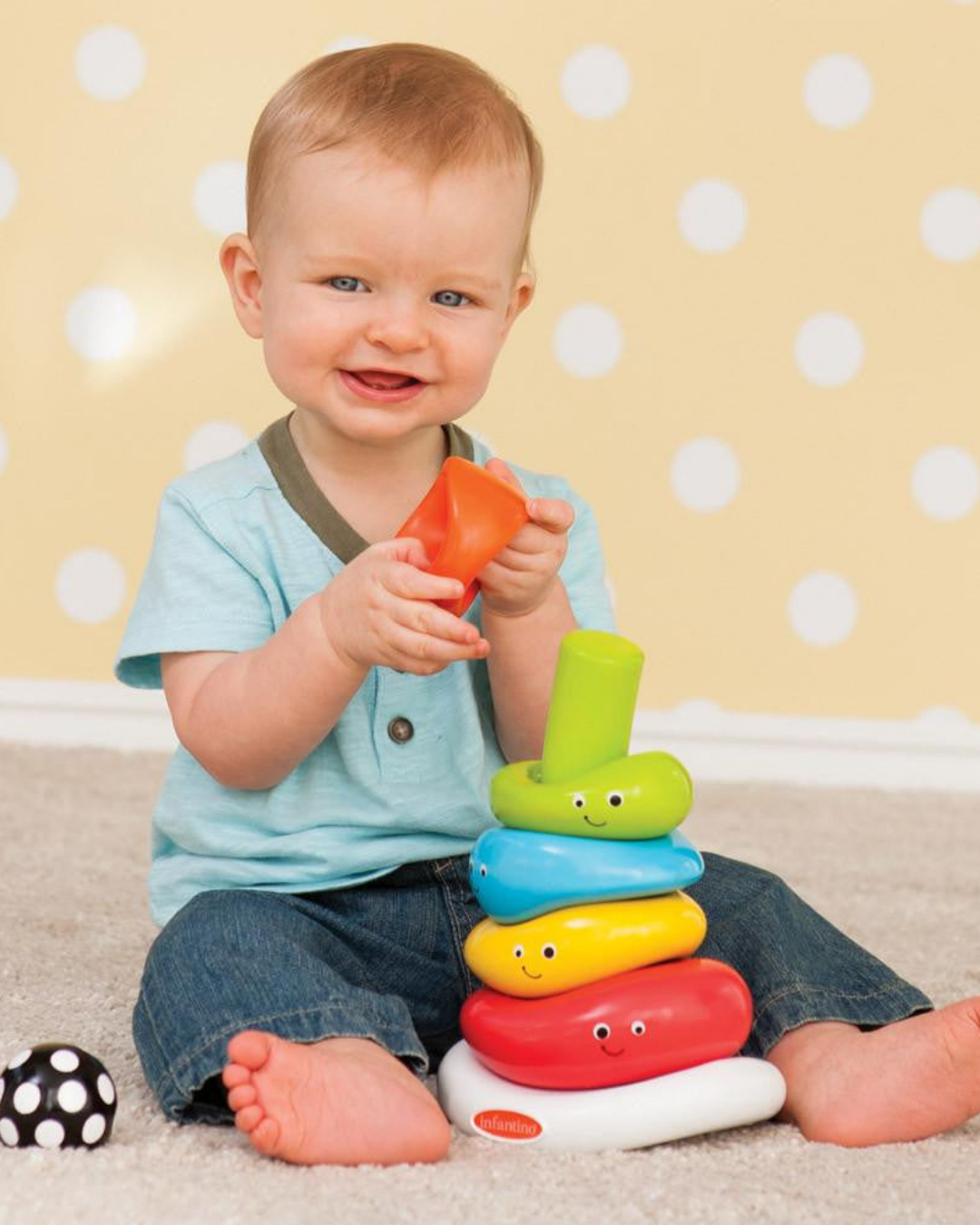 JUGUETE APILADOR DE AROS FUNNY FACES INFANTINO