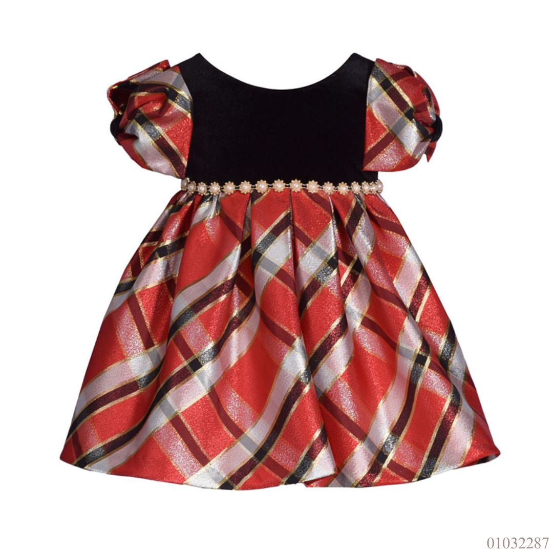 VESTIDO ELEGANTE ROJO Y NEGRO DETALLE CINTURA