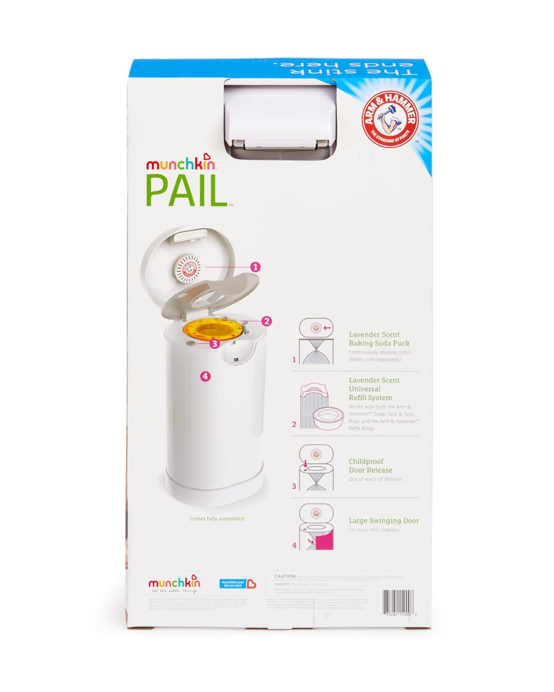BASURERO PARA PAÑALES MUNCHKIN SIN PEDAL