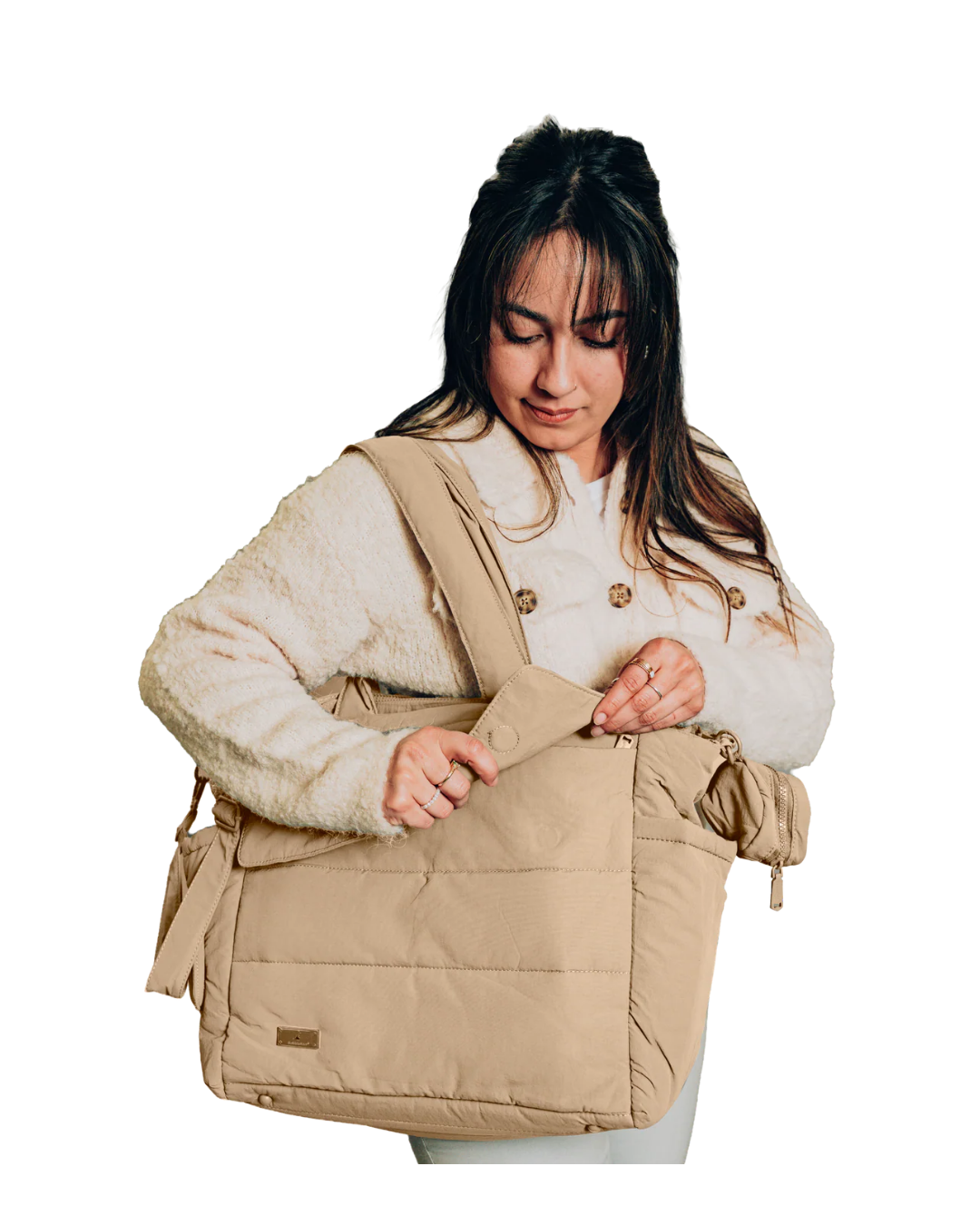 PAÑALERA BABBLERO PUFFER TOTE BEIGE