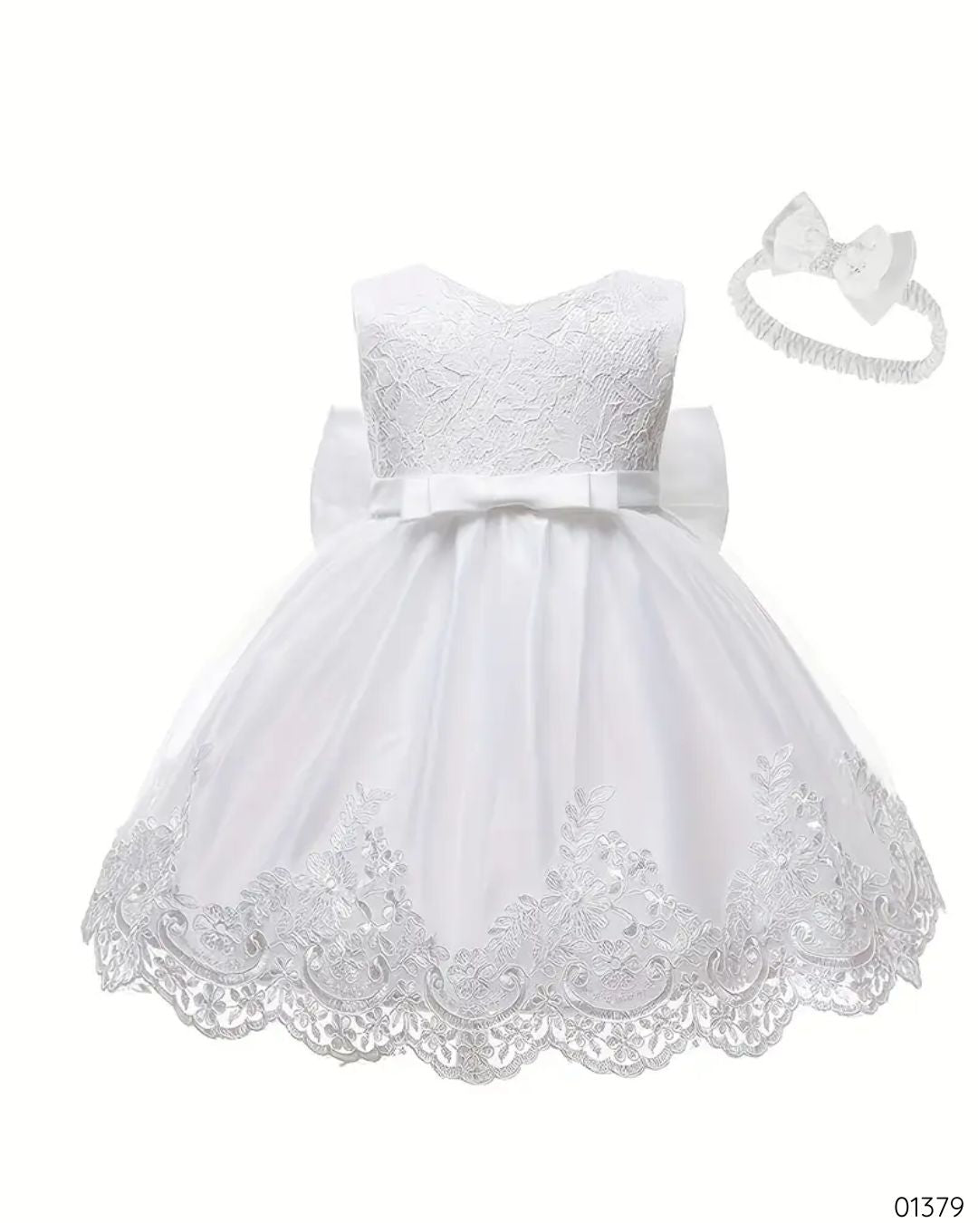 VESTIDO BLANCO CON VINCHA