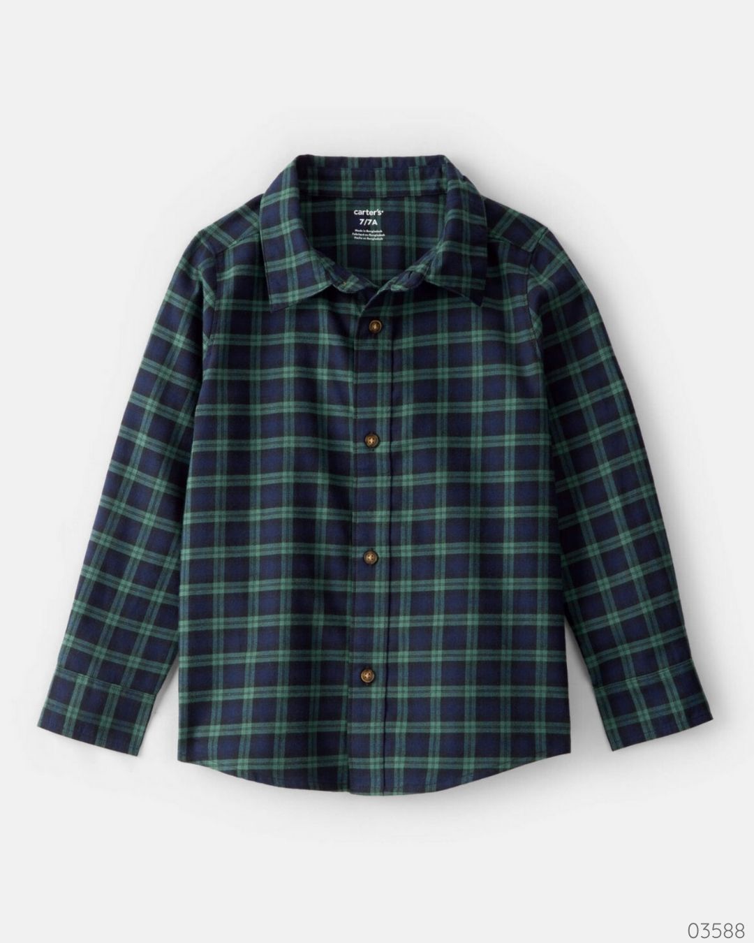 CAMISA CARTERS NIÑO VERDE CUADRICULADA