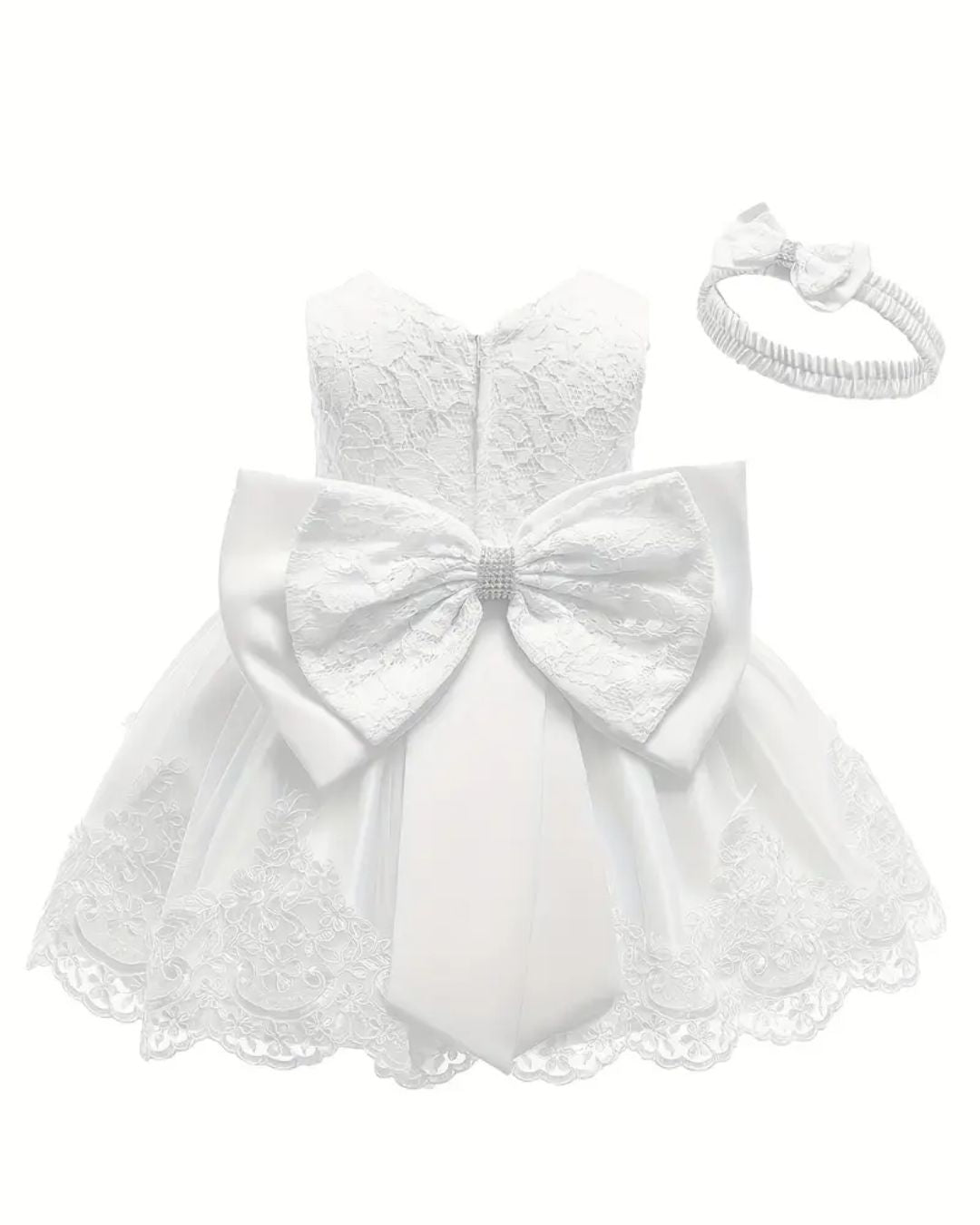 VESTIDO BLANCO CON VINCHA