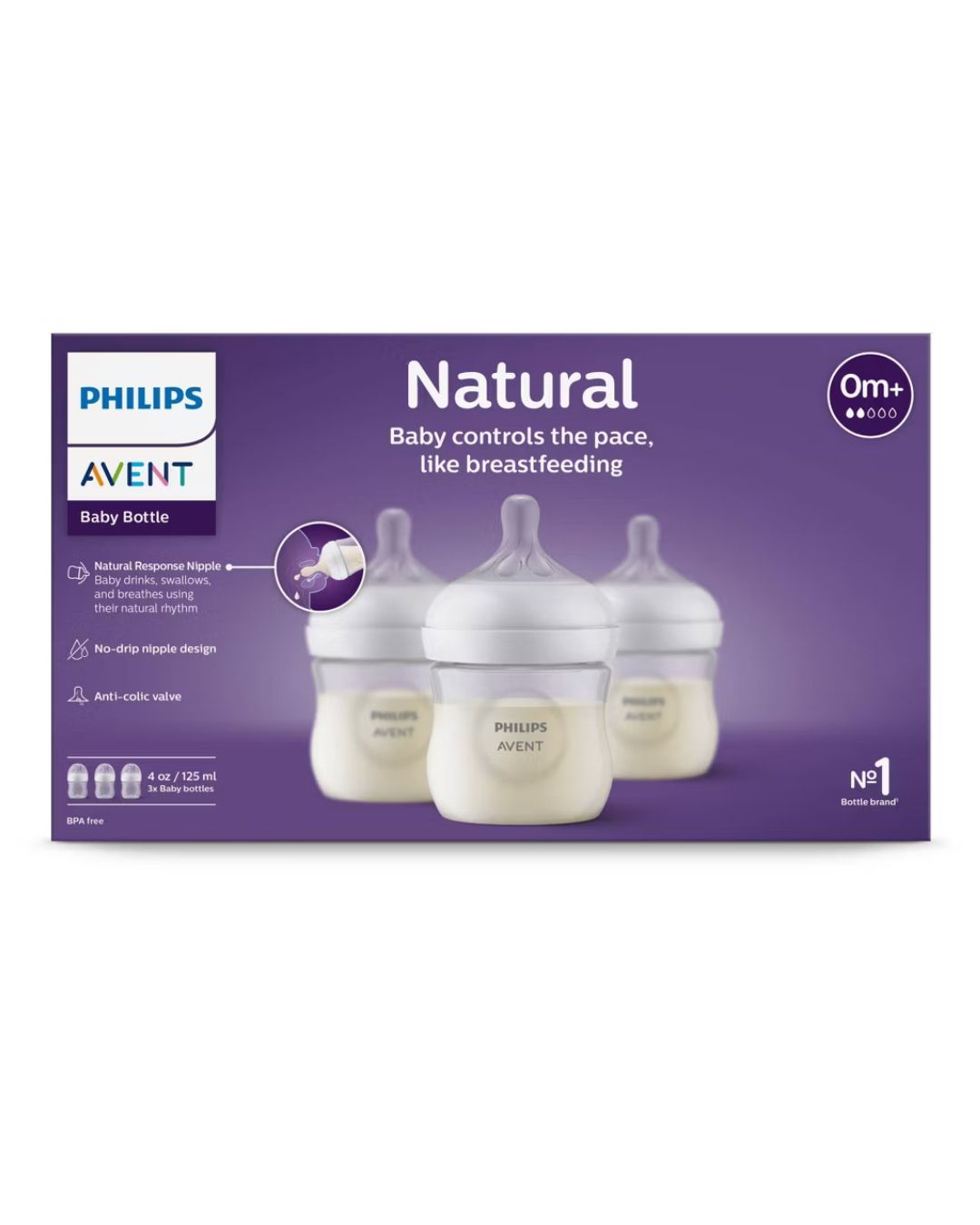 PEPES AVENT 3PZS NATURAL 4OZ TRANSPARENTE