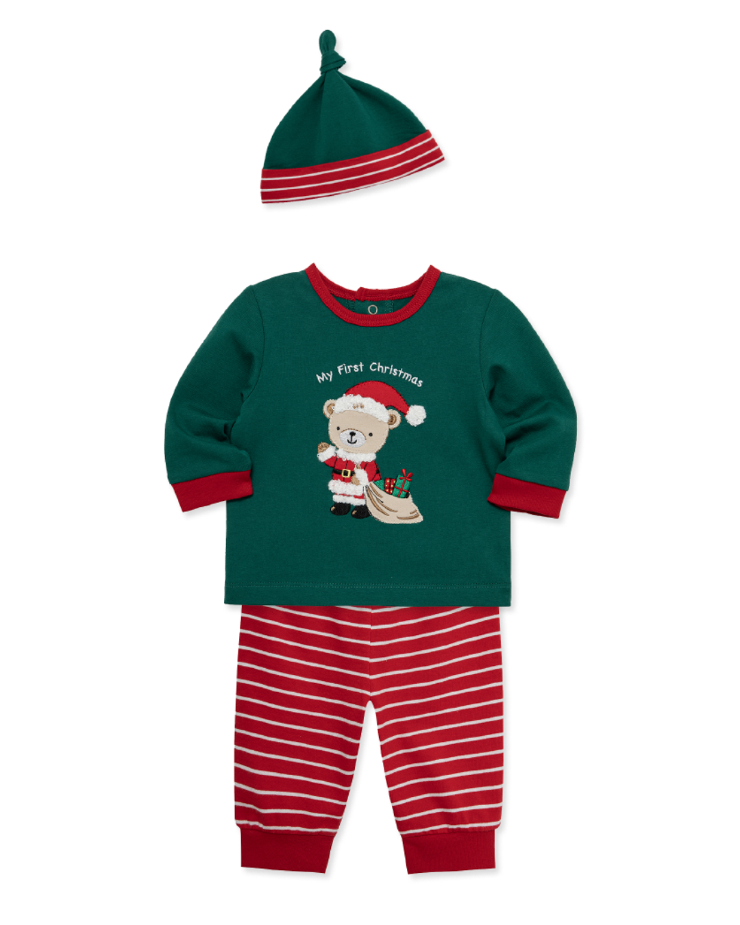 TRAJE 1ST CHRISTMAS OSO GORRO VERDE
