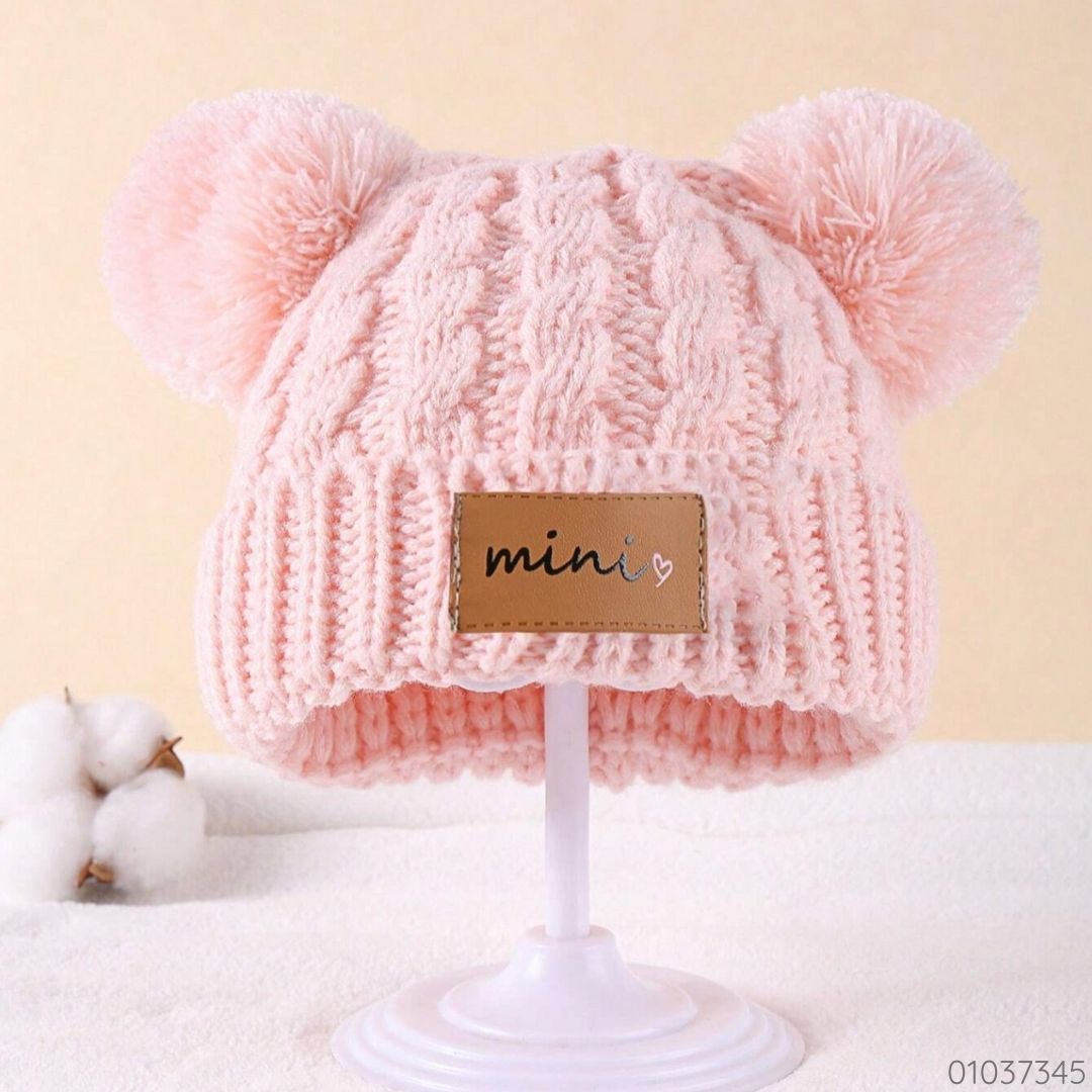 GORRO ROSADO MINI POMPONES