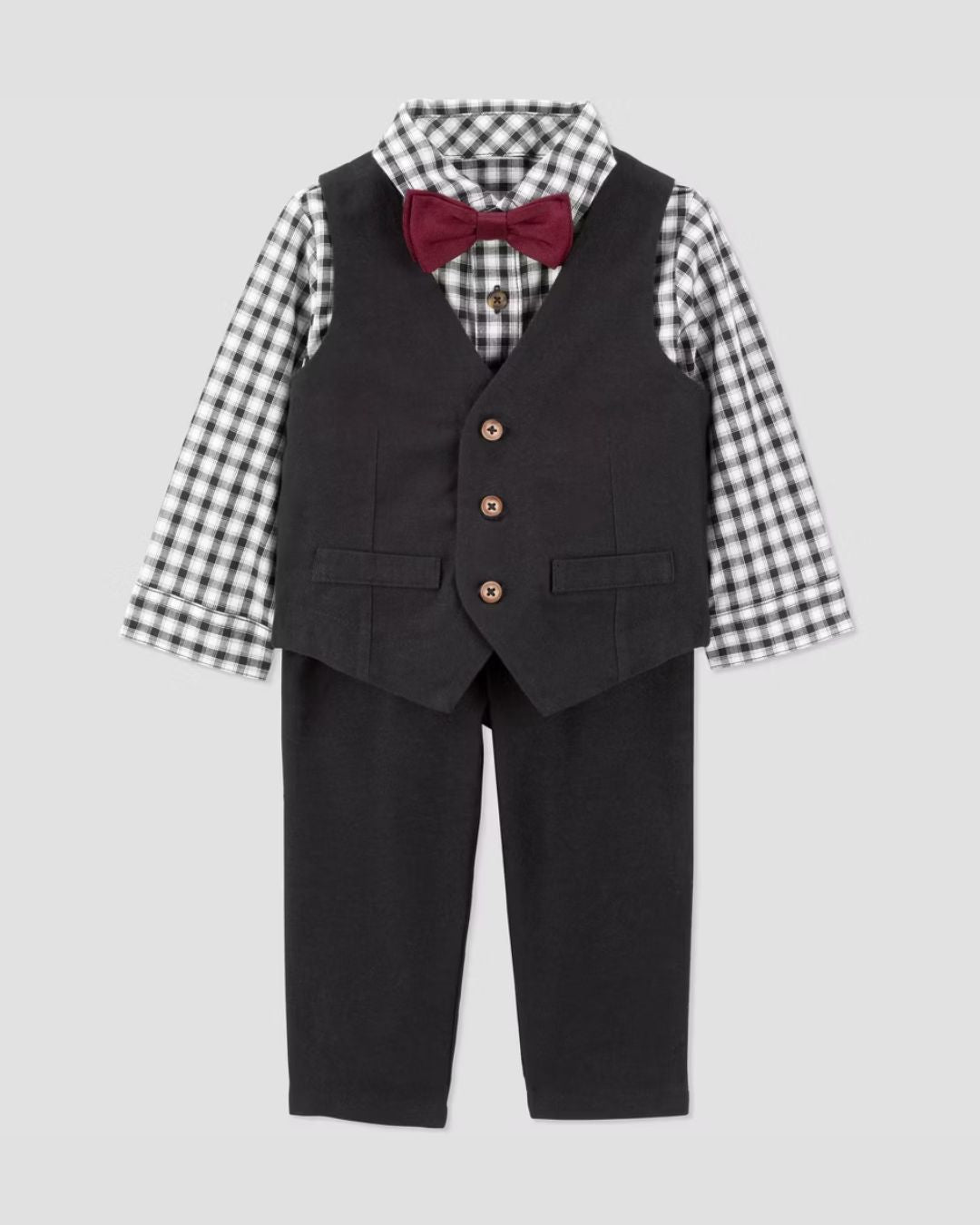 TRAJE FORMAL 4PZ CHALECO NEGRO