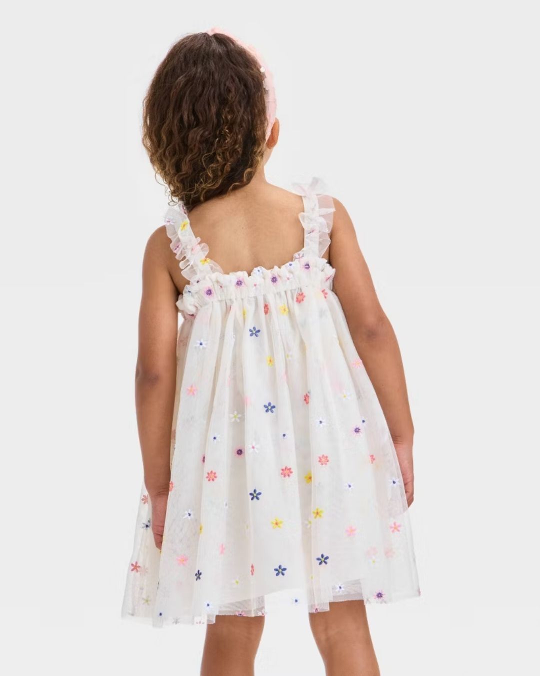 VESTIDO BLANCO TUL FLOREADO