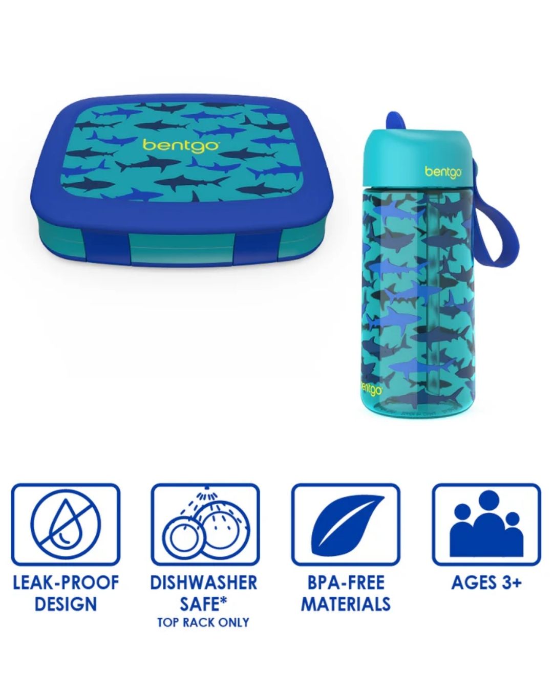 SET LONCHERA Y TERMO TIBURONES BENTGO