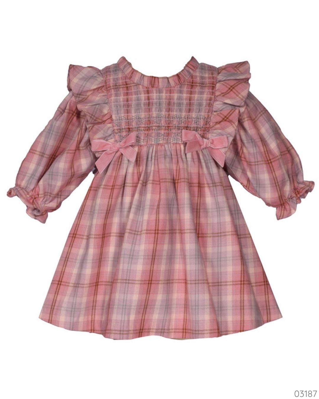 VESTIDO CUADRICULADO ROSADO CHONGOS